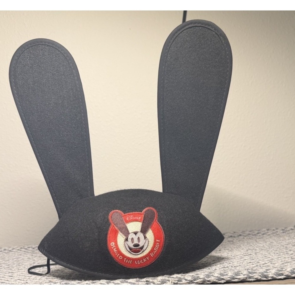 Disney Parks Oswald The Lucky Rabbit Ears Hat Adult Black Rare Costume Accessory